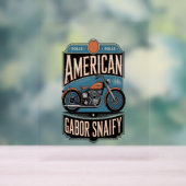 Amerikaanse Motorfiets  Acryl Bord (Neutraal)