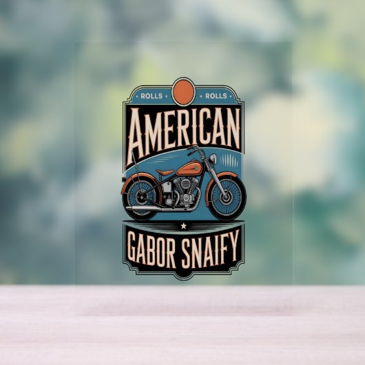 Amerikaanse Motorfiets  Acryl Bord (Neutraal)