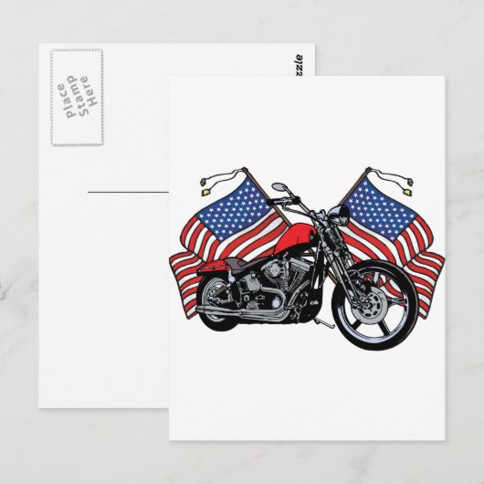 Amerikaanse motorfiets briefkaart (Voorkant / Achterkant)