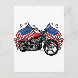 Amerikaanse motorfiets briefkaart
