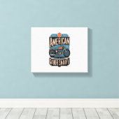 Amerikaanse Motorfiets  Canvas Afdruk (Insitu (Houten vloer))