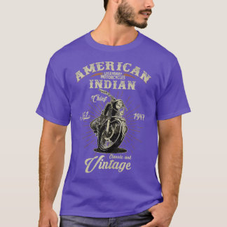 -Amerikaanse motorfiets Indiaan voor de oude motor T-shirt