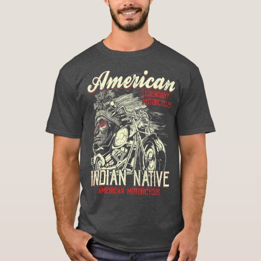 -Amerikaanse motorfiets Indiaan voor de oude motor T-shirt (Voorkant)