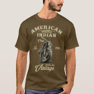 -Amerikaanse motorfiets Indiaan voor de oude motor T-shirt