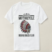 Amerikaanse Motorfiets Indiase Biker Club Shirt Mo (Design voorkant)