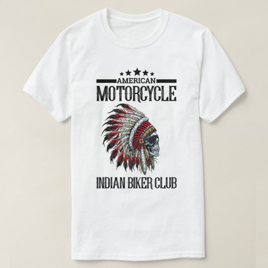 Amerikaanse Motorfiets Indiase Biker Club Shirt Mo (Design voorkant)