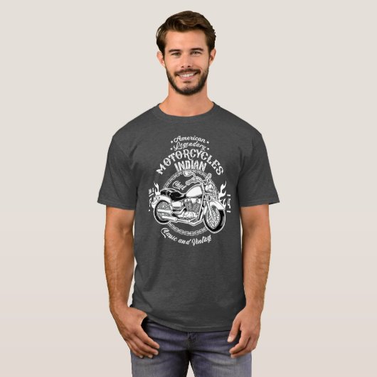 Amerikaanse Motorfiets Indische motorfietsers  Ret T-shirt (Voorkant volledig)
