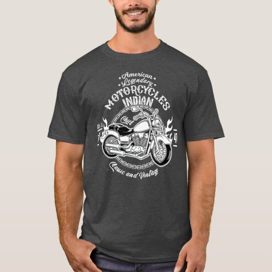 Amerikaanse Motorfiets Indische motorfietsers  Ret T-shirt (Voorkant)