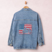 Amerikaanse motorfiets met vlagbediende motor 1 denim jacket (Hangar)
