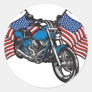 Amerikaanse motorfiets ronde sticker