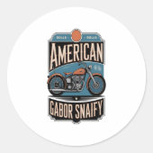 Amerikaanse Motorfiets  Ronde Sticker (Voorkant)