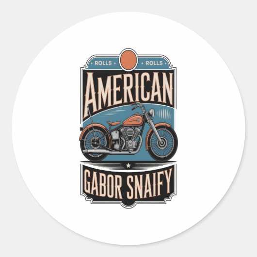 Amerikaanse Motorfiets  Ronde Sticker (Voorkant)