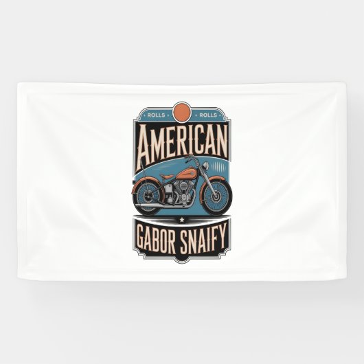 Amerikaanse Motorfiets  Spandoek (Horizontaal)