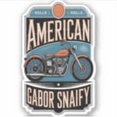 Amerikaanse Motorfiets  Sticker (Voorkant)