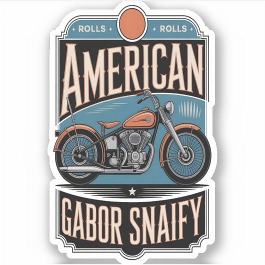Amerikaanse Motorfiets  Sticker (Voorkant)