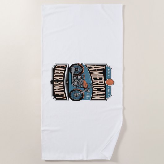 Amerikaanse Motorfiets  Strandlaken (Voorkant)