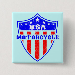 Amerikaanse motorfiets vierkante button 5,1 cm