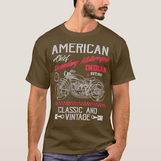 -Amerikaanse motorfietsen Indische oude fietsers T-shirt (Voorkant)