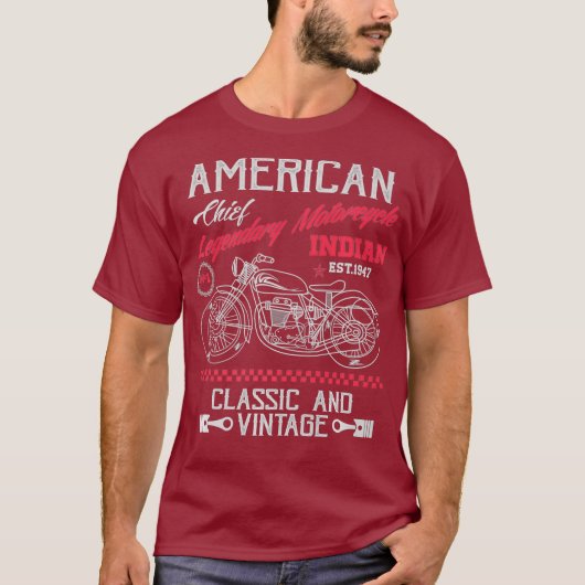 -Amerikaanse motorfietsen Indische oude fietsers T-shirt (Voorkant)