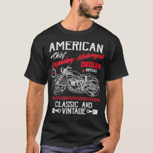 -Amerikaanse motorfietsen Indische oude fietsers T-shirt