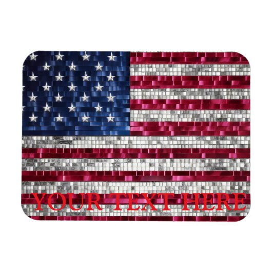 Amerikaanse mozaïekvlag magneet (Horizontaal)