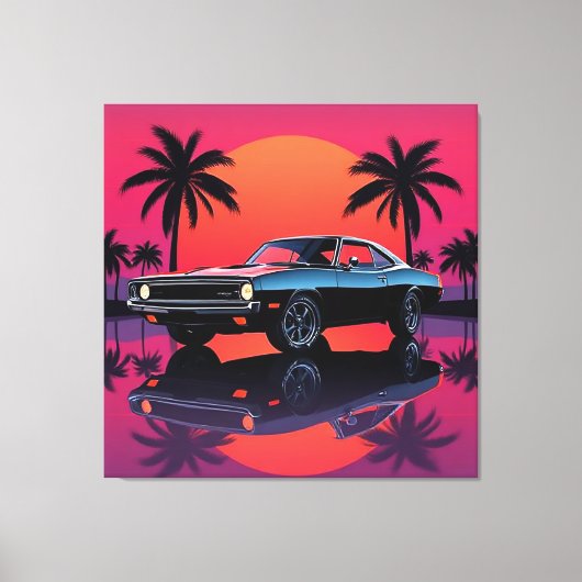 Amerikaanse Muscle Car Canvas Afdruk (Voorkant)