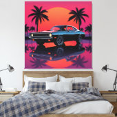 Amerikaanse Muscle Car Canvas Afdruk (Insitu (Slaapkamer))