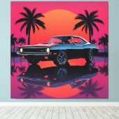 Amerikaanse Muscle Car Canvas Afdruk (Insitu (Houten vloer))