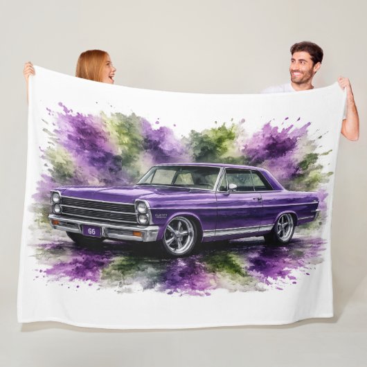 Amerikaanse Muscle Car fleece deken (In situ)