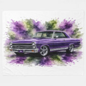 Amerikaanse Muscle Car fleece deken (Voorkant (Horizontaal))