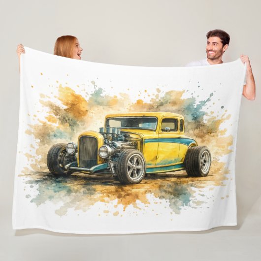 Amerikaanse Muscle Car fleece deken (In situ)