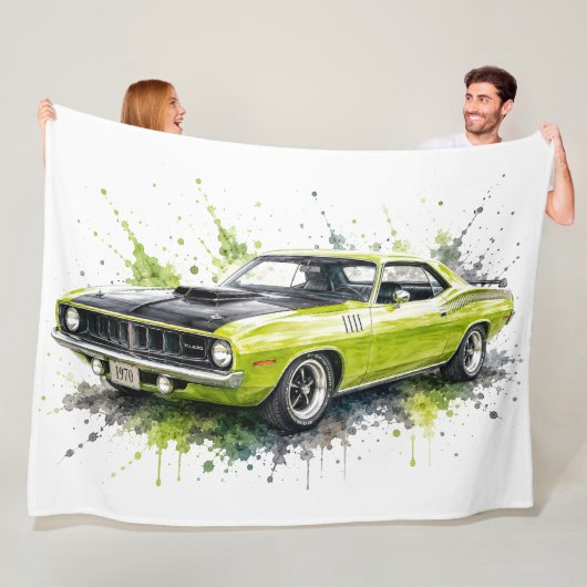Amerikaanse Muscle Car fleece deken (In situ)