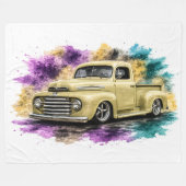Amerikaanse Muscle Car fleece deken (Voorkant (Horizontaal))