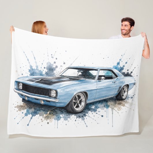 Amerikaanse Muscle Car fleece deken (In situ)