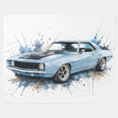 Amerikaanse Muscle Car fleece deken (Voorkant (Horizontaal))