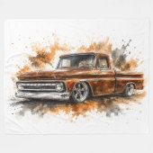 Amerikaanse Muscle Car fleece deken (Voorkant (Horizontaal))