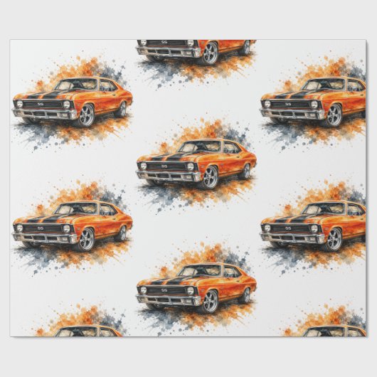 Amerikaanse Muscle Car Inpakpapier (Vlak)
