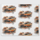 Amerikaanse Muscle Car Inpakpapier (Vlak)