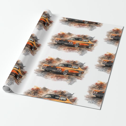 Amerikaanse Muscle Car Inpakpapier (Uitgerold)