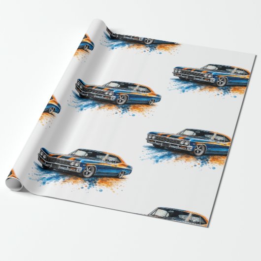 Amerikaanse Muscle Car Inpakpapier (Uitgerold)