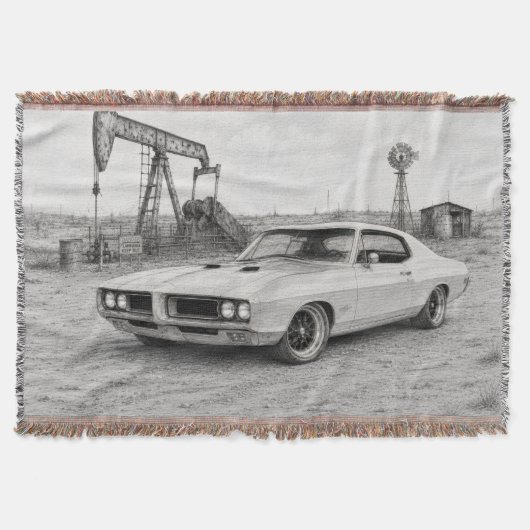 Amerikaanse Muscle Car Worpdeken Deken (Voorkant)