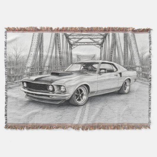 Amerikaanse Muscle Car Worpdeken Deken (Voorkant)