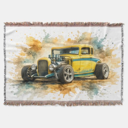 Amerikaanse Muscle Car Worpdeken Deken (Voorkant)