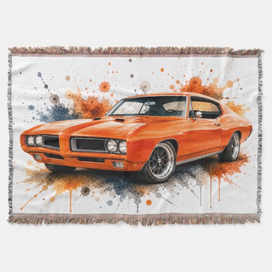 Amerikaanse Muscle Car Worpdeken Deken (Voorkant)