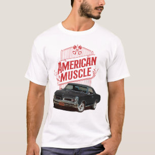 Amerikaanse Muscle Cars in het zwart T-shirt