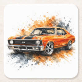 Amerikaanse Muscle Cars Papier Coasters Kartonnen Onderzetters