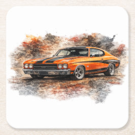 Amerikaanse Muscle Cars Papier Coasters Kartonnen Onderzetters