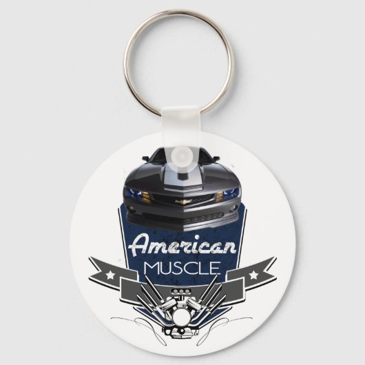 Amerikaanse Musculair Nieuw Camaro Sleutelhanger (Voorkant)