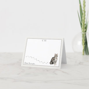 Amerikaanse naam van het Gray Border Monogram Shor Bedankkaart