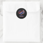 Amerikaanse nanny hart vlinders patriottisch 4e va ronde sticker (Tas)